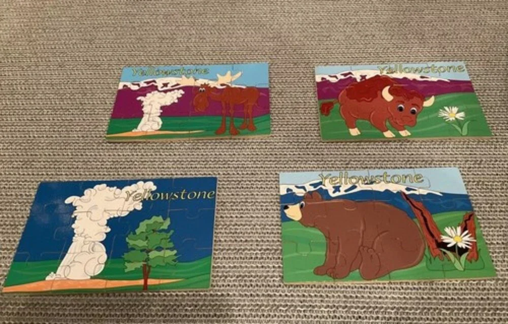 Yellowstone Wooden Puzzles in Collectible Box Set of 4